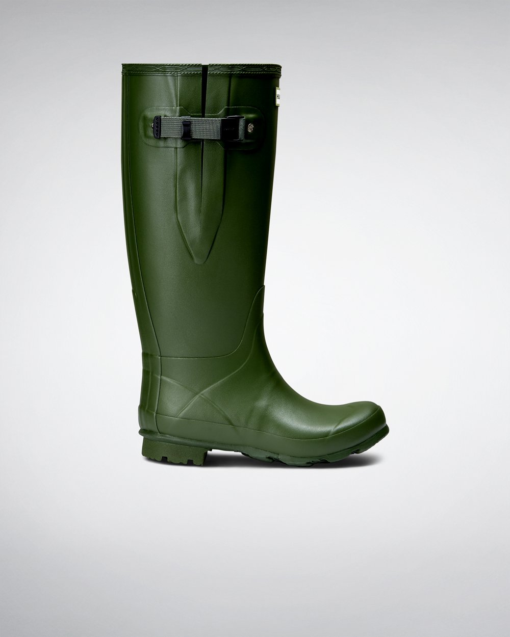 Womens Hunter Norris Field - Wide Fit Rain Boots Green - 7485-TWZSN